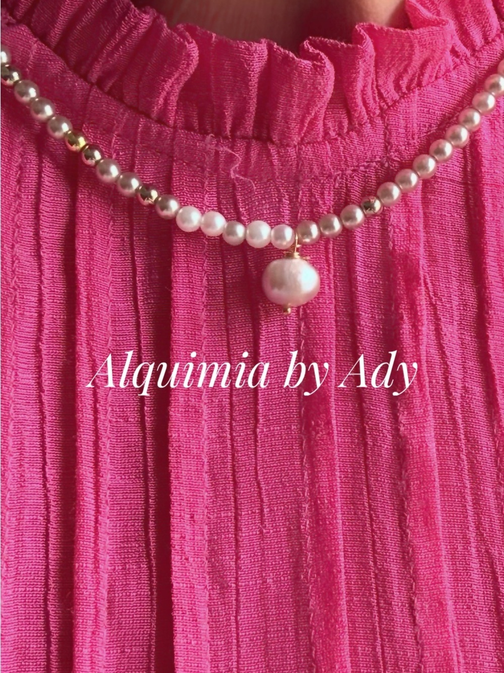 Super dainty summer pearls Necklace with baroque pearl charm